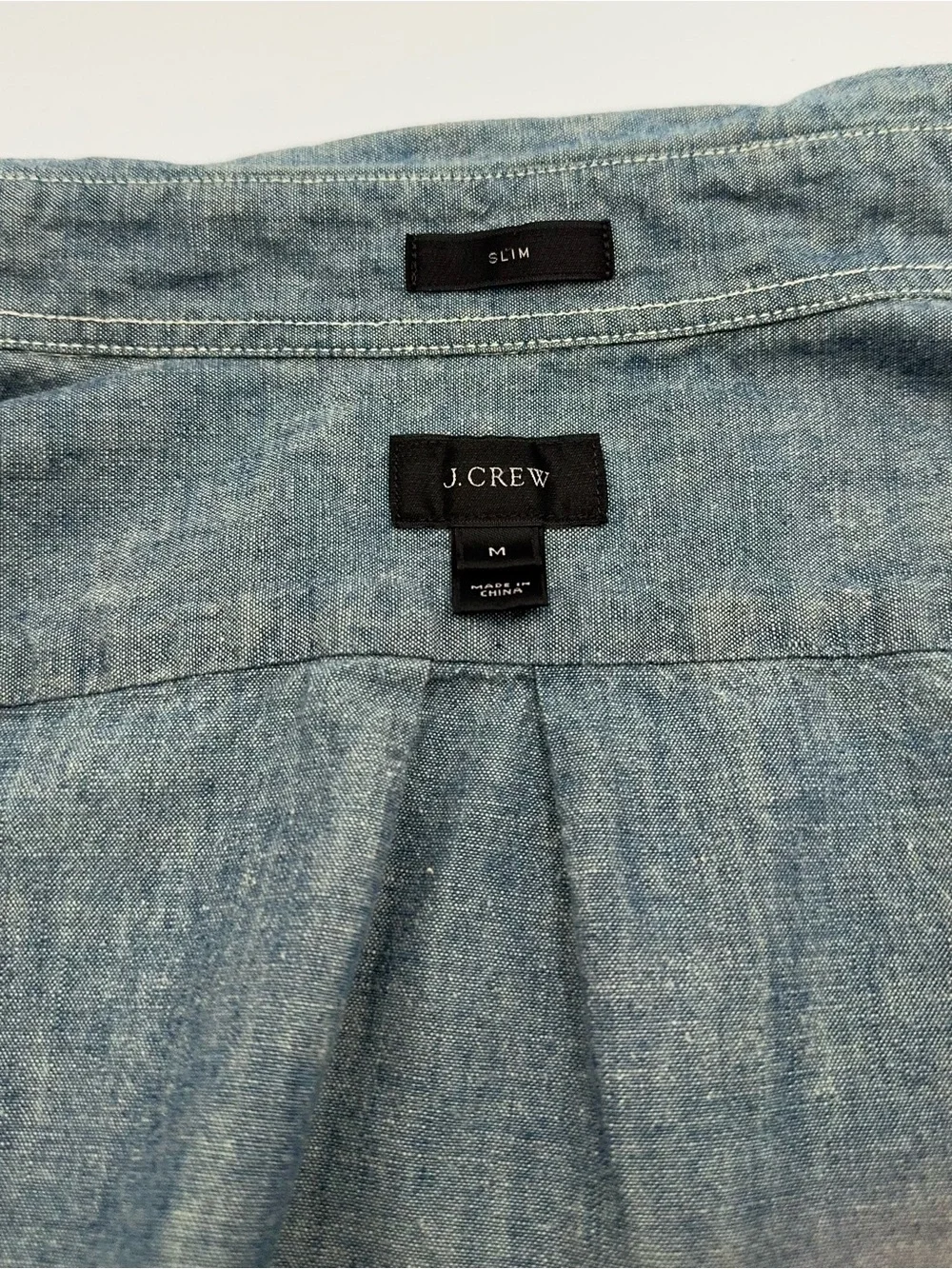 J. Crew Men's Japan Indigo Blue Chambray Slim Button-Down Shirt